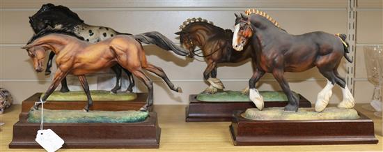 Four Hereford Fine China limited edition horses